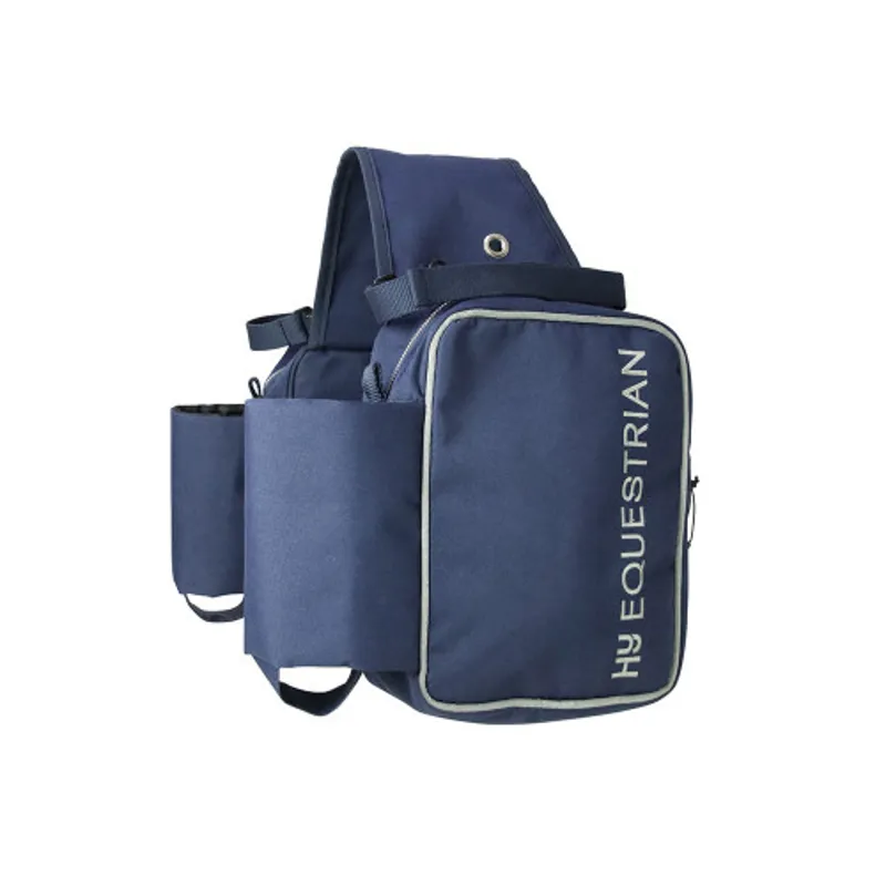 Hy Equestrian Saddle Panniers Navy/Grey